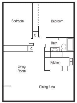 2BR/1BA - Ten 49