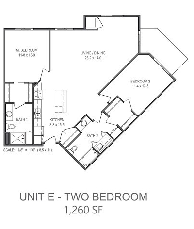 Unit E - Two Bedroom - Artisan Square