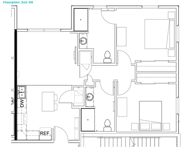 Senior Affordable Apartment, 2x2-60 at Valley House Flats active 55+ senior apartments. - Valley House Flats 55 Year and Older