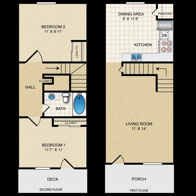 2BR/1BA - Malta Pointe