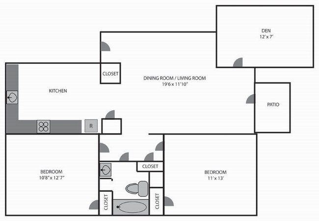 2 BR + Den 860-864 - The Gateway At Skyline Apartments