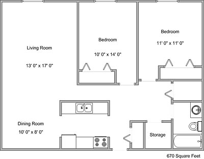 2BR/1BA - Sargent Apartments