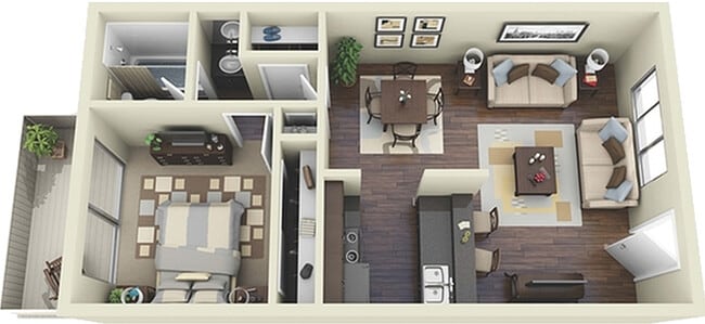 1 Bed / 1 Bath Floorplan – evRIA Terraces - Evria Terraces (NEW) Apartments