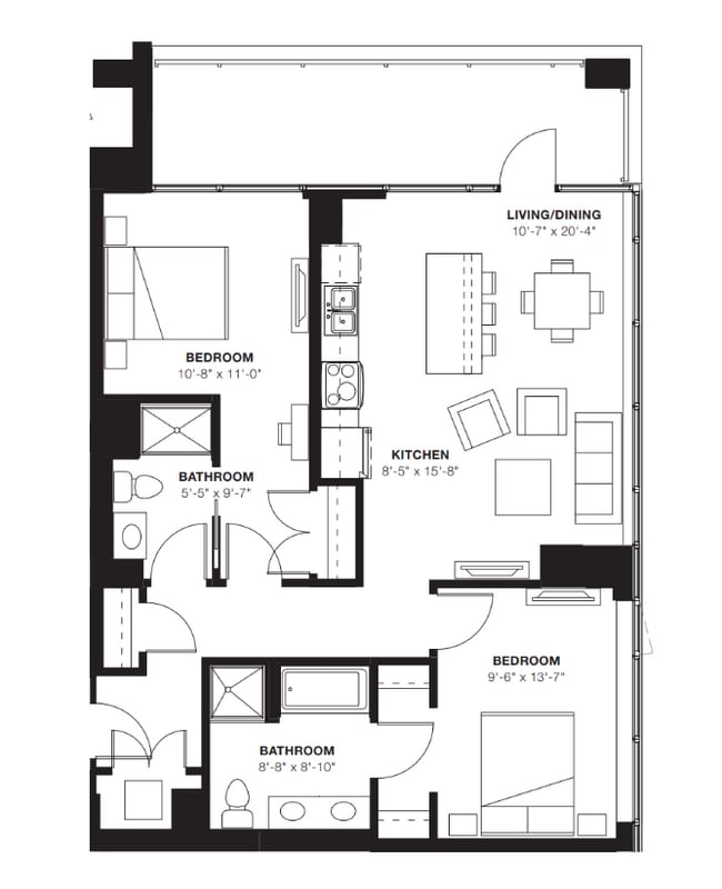 2F-2 Bed - E2 Apartments