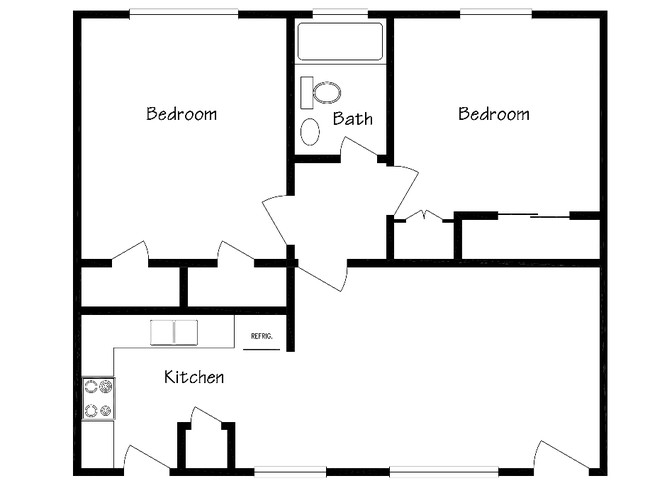 2BR/1BA - Colonial Apartments