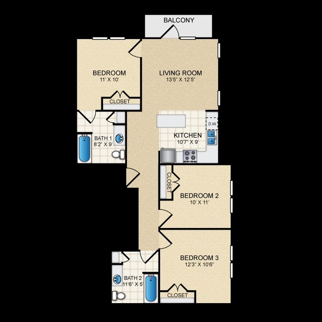 Floorplan - The Elysian Apartment Homes