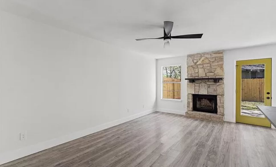 Living Room with Fireplace - 2406 Burleson Ct