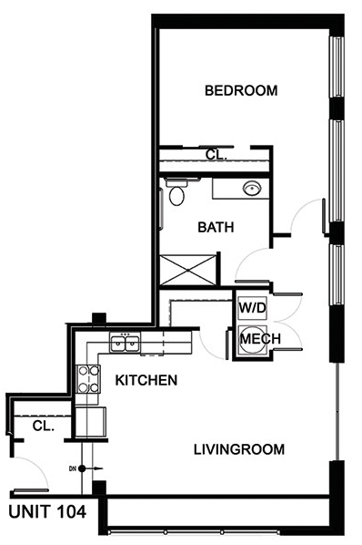 1BR/1BA - Ware Hotel