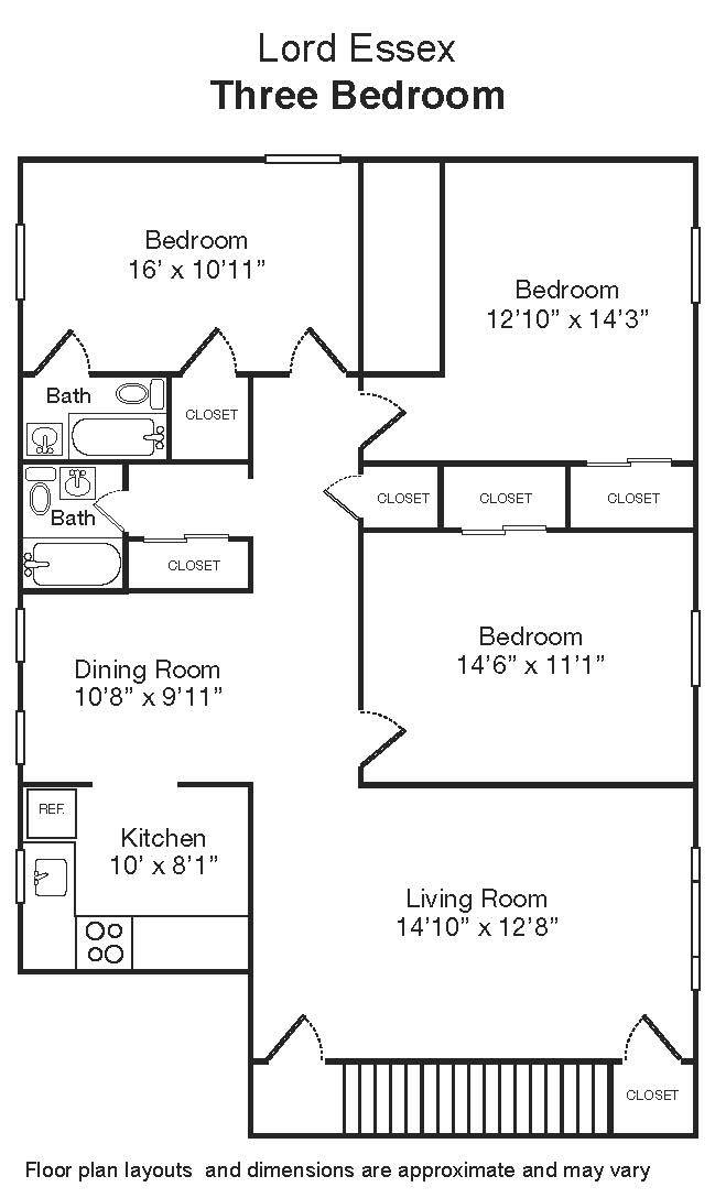 6 Room 3 Bedroom - Lord Essex Apartments