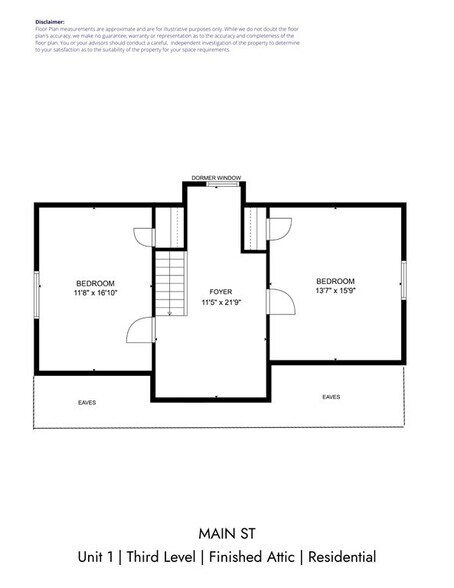 Layout of 3rd floor - 205 Main St
