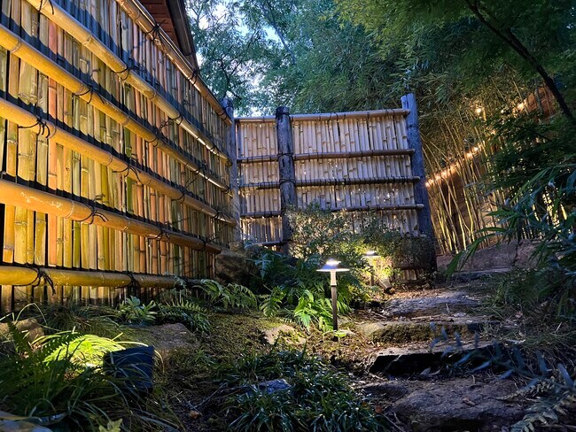 Entry to the tea garden is traditional style complete with native species. - 73 Swannanoa Ave
