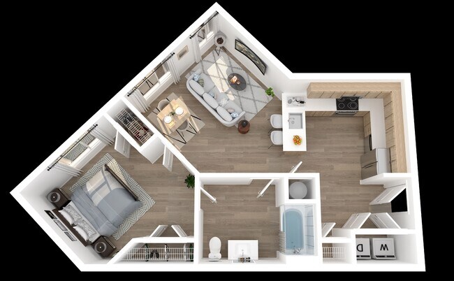 1 Bedroom-1C Floor Plan - Narberth Square
