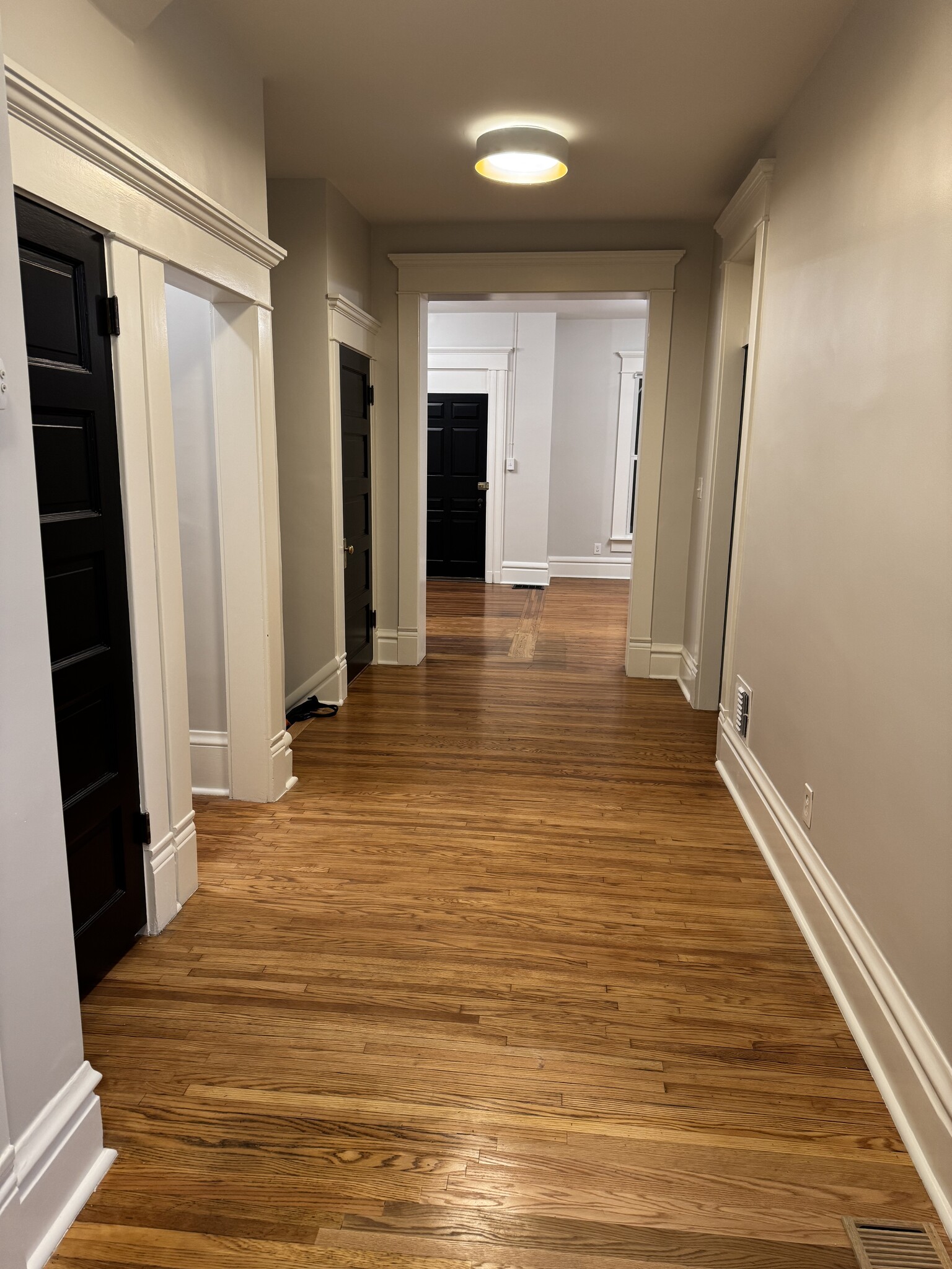 Second floor hallway to living room, second floor bedroom, bathroom, up to 3rd floor, down to main - 1049 Franklin Ave