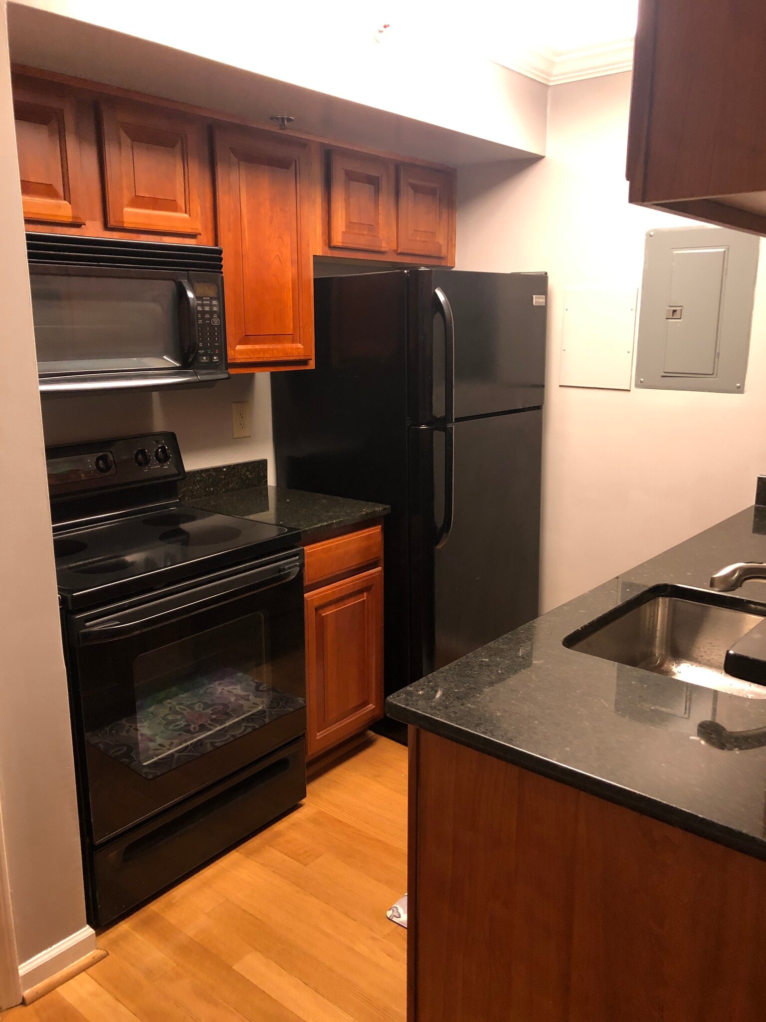Full kitchen with electric range and cabinet space - 795 Hammond Dr