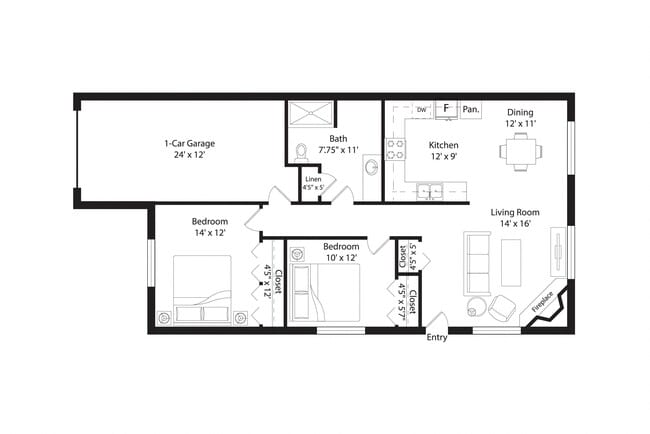 Floorplan - Cascade Shores Townhomes + Flats
