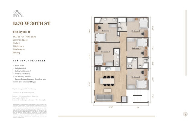 Floorplan - 1530 W 37th St -- Housing near USC/Ktown