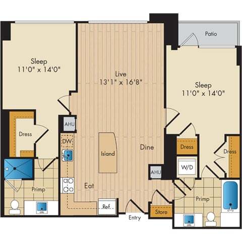 Floorplan - Flats 130 at Constitution Square