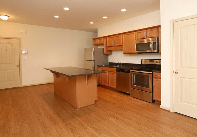 Stainless steel appliances and islands