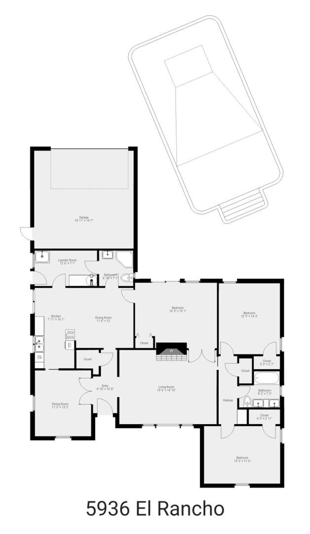 Ranch Style Home 3 bedroom 2 bath with Pool 5936 El Rancho Dr