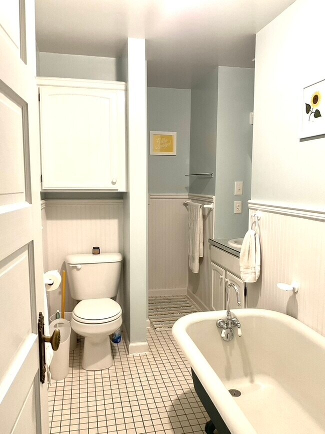 Bathroom with shower and clawfoot tub - 205 Wyoming Ave