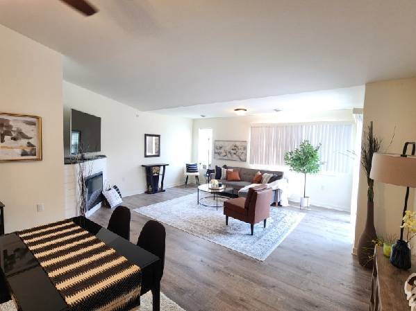 Large open concept layout with dining area - Trail View Village Apartments