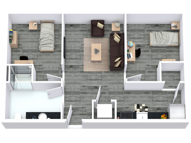 2BR 2 Occupant - The Reserve Student Apartments