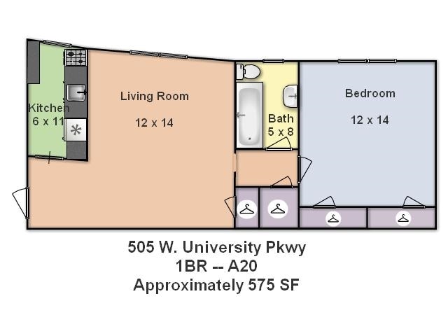 1BR/1BA - Tri Star Realty