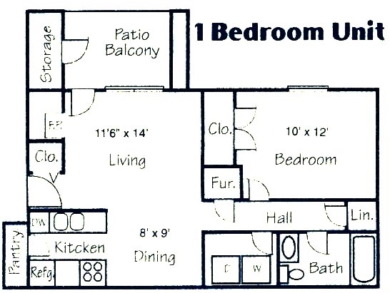 1 Bedroom Unit - Forest Creek Apartments