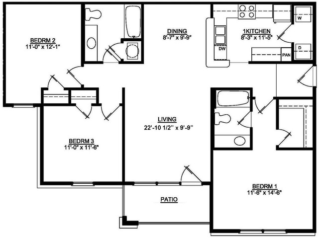 3BR/2BA - Alton Place Apartments