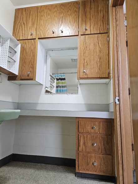 Storage cabinets in bathroom - 1106 W Wisconsin Ave