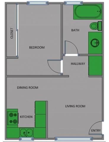 1BR/1BA - Roxanne Apartments