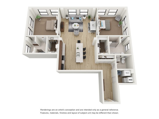 2x2.5 H - Residences at 150 Bagley