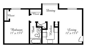 1BR/1BA - The Oakley