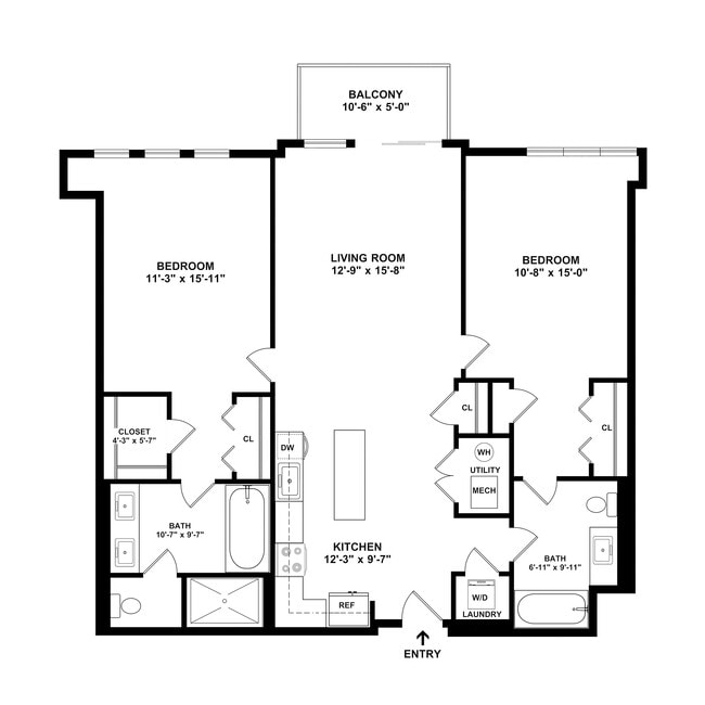 B6 Floor plan W Dimensions - Courthouse Square Apartments