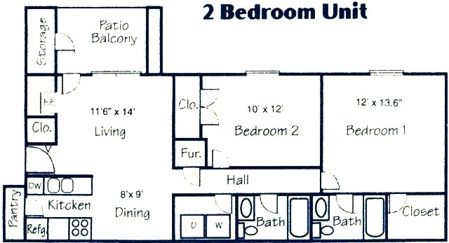 2 Bedroom Unit - Forest Creek Apartments