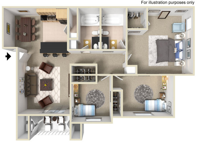 Floorplan - Vizcaya Hilltop Apartments