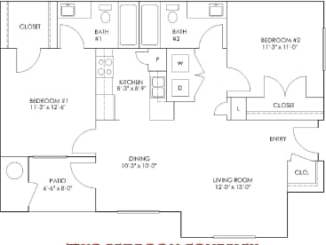 2BR/2BA - Edith Ranch Apartments