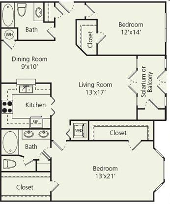 2BR/2BA - The Carlton