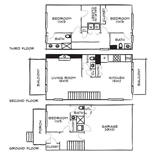 Floorplan - Eldridge Townhomes