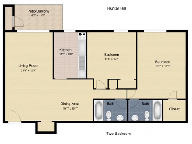 2 bedroom 2 bath - Hunter Hill