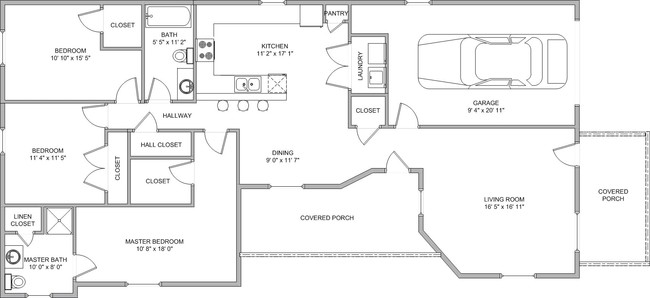 3BR/2BA - Barkley Estates