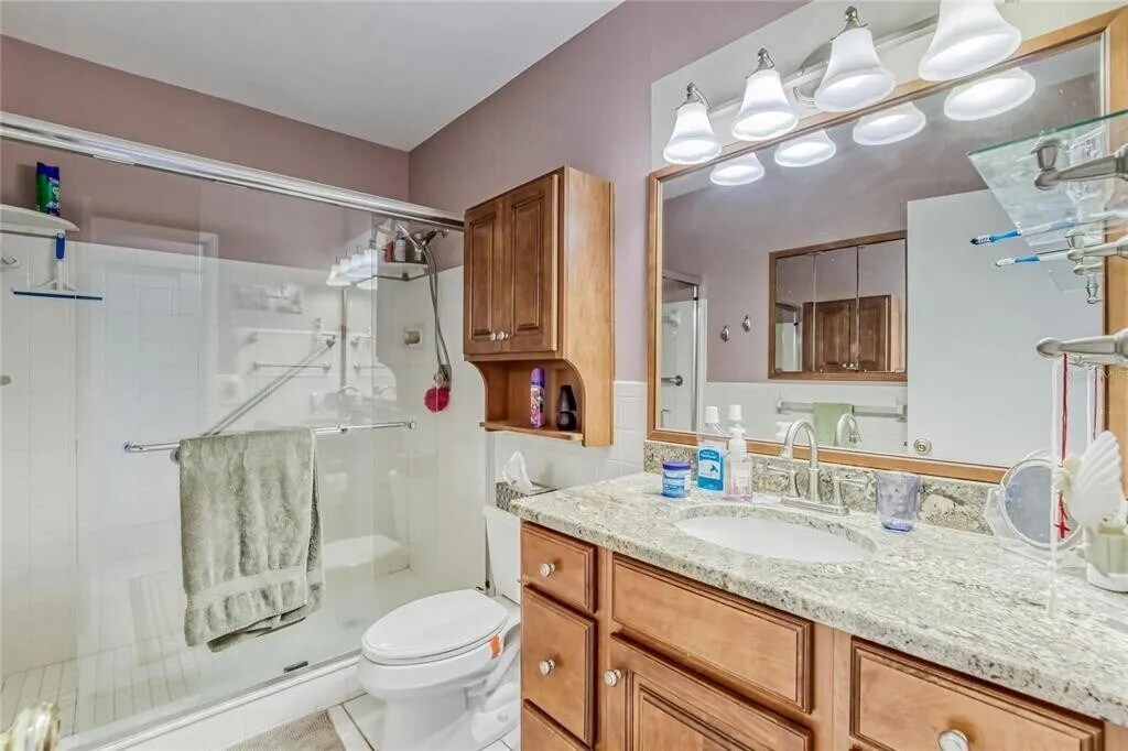Master Bathroom has walk-in shower with safety bars - 2460 Franciscan Dr