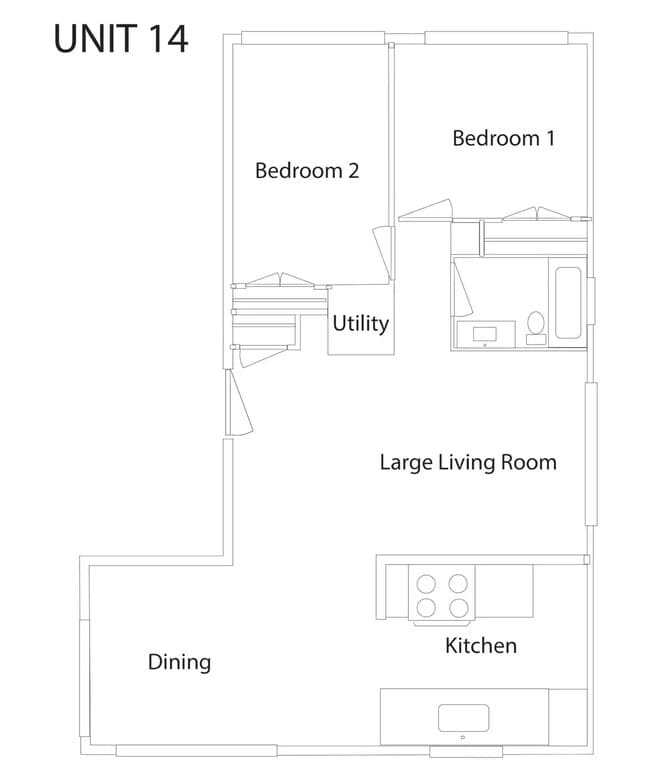 Unit 14 Floor Plan - NOT FOR RENT | Doesn't work