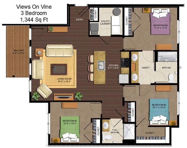 3BR/2BA - Views On Vine