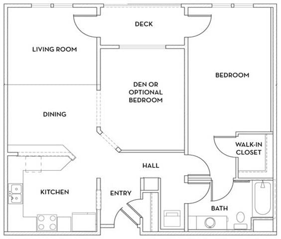 1BR/1BA + Den - Livorno Square