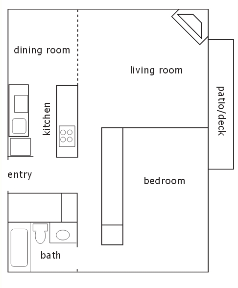 1 Bedroom - Menlo Manor Apartments