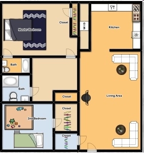 2BR/2BA - Riverwalk Apartments