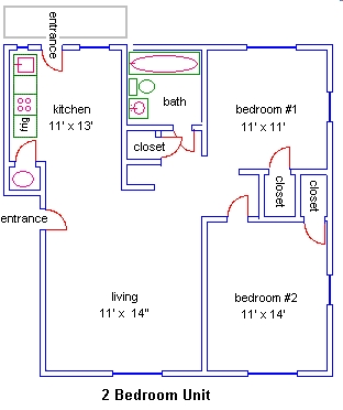 2BR/1BA - Falls Road Apartments