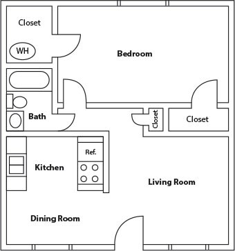 1BR/1BA - Kennedy Place Apartments