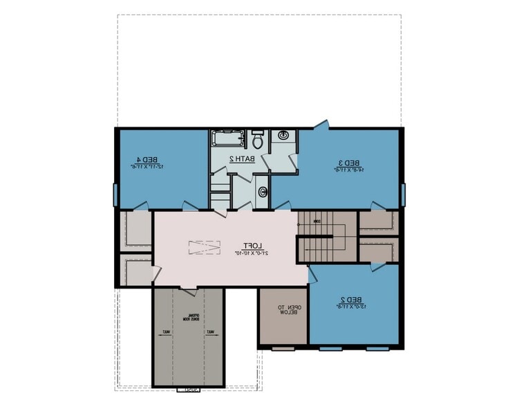 upstairs floor plan - 291 Avebury Rd
